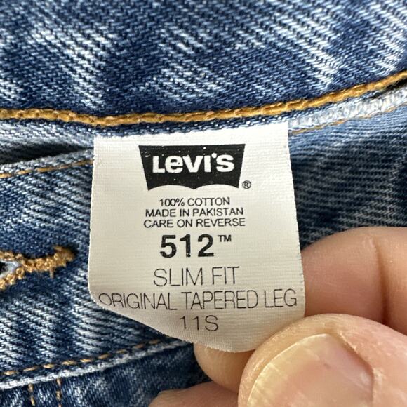 Vtg Levis 512 Jeans Women’s 11 S 28x29 High Waist Tapered Leg Denim Grunge Y2K - Picture 10 of 13